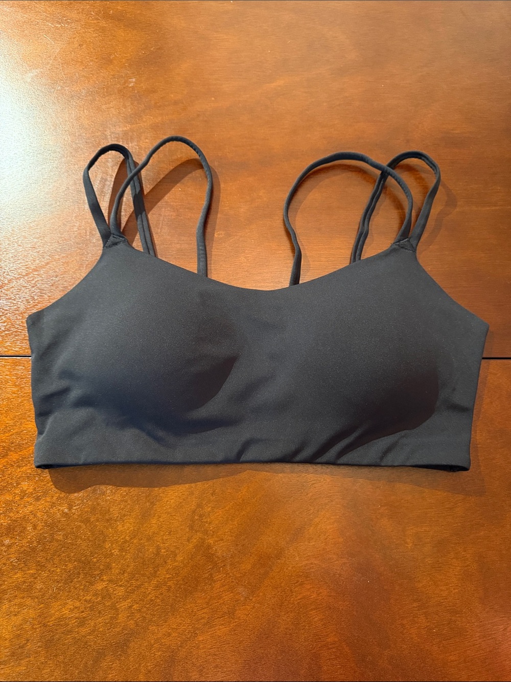 Avia Black Double-Strap Seamless Sports Bralette